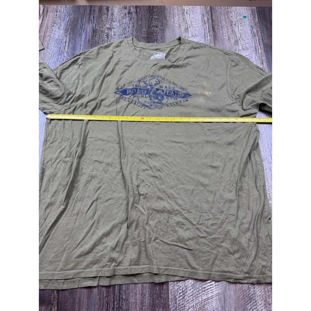 Polo Jeans Company Ralph Lauren Long Sleeve Shirt Men's XXL Green Buck Hunting